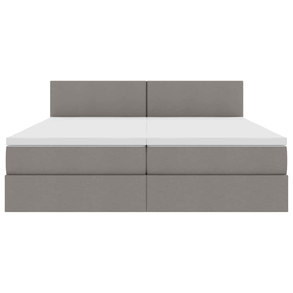 vidaXL Lit avec bande LED et tête de lit taupe 200 x 200 cm tissu