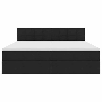 vidaXL Bett mit LED-Lichtleisten Schwarz 180 x 200 cm Stoff