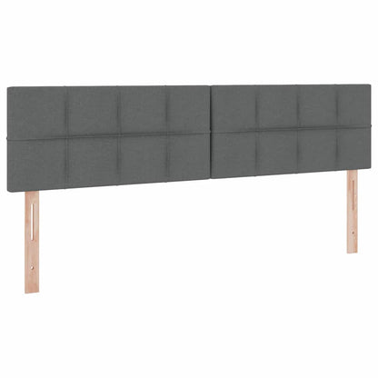 vidaXL Bett mit LED-Lichtleisten Dunkelgrau 200 x 200 cm Stoff