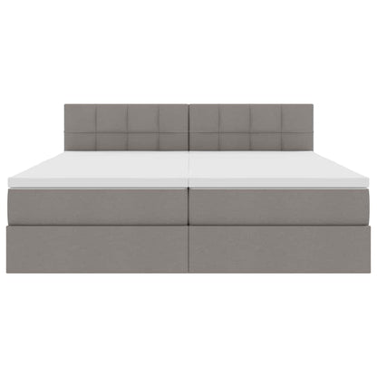 vidaXL Lit avec bande LED et tête de lit taupe 200 x 200 cm tissu