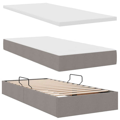 vidaXL Lit avec bande LED et tête de lit taupe 200 x 200 cm tissu