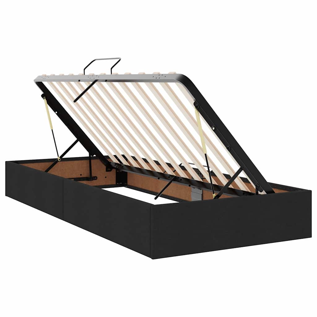 vidaXL Bett mit LED-Lichtleisten Schwarz 180 x 200 cm Stoff