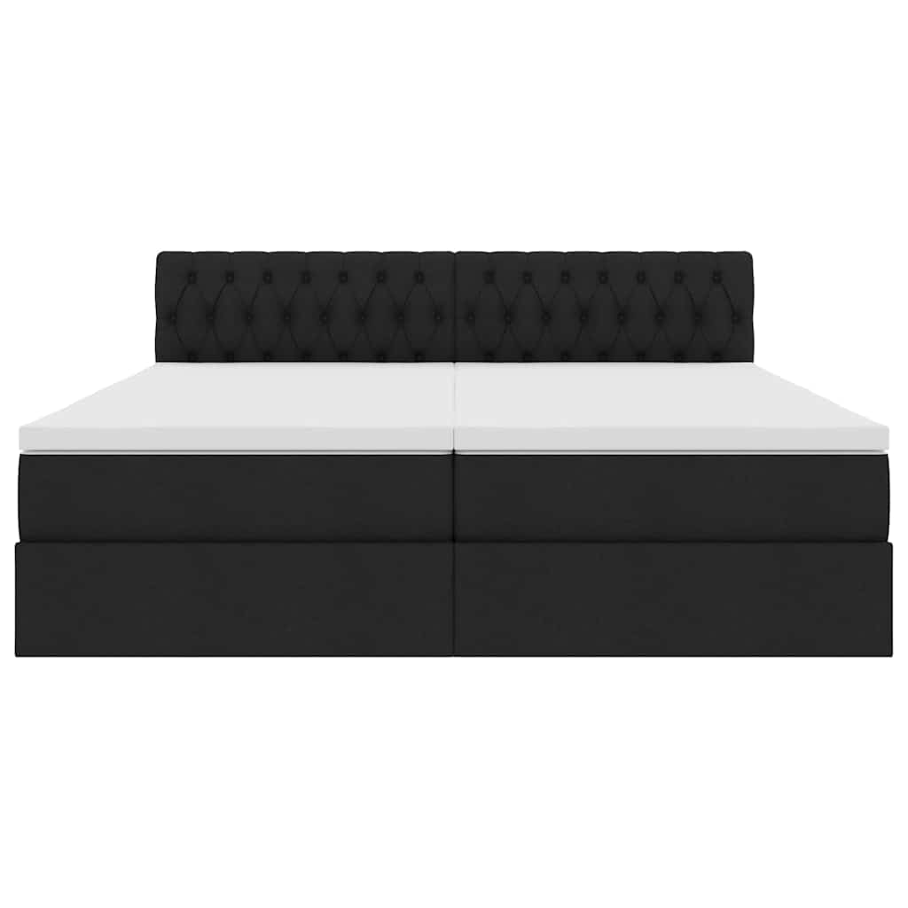vidaXL Bett mit LED-Lichtleisten Schwarz 180 x 200 cm Stoff