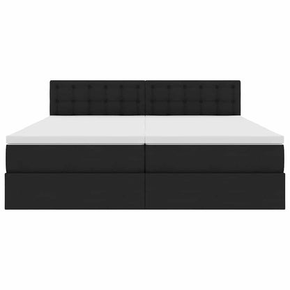 vidaXL Bett mit LED-Lichtleisten Schwarz 180 x 200 cm Stoff
