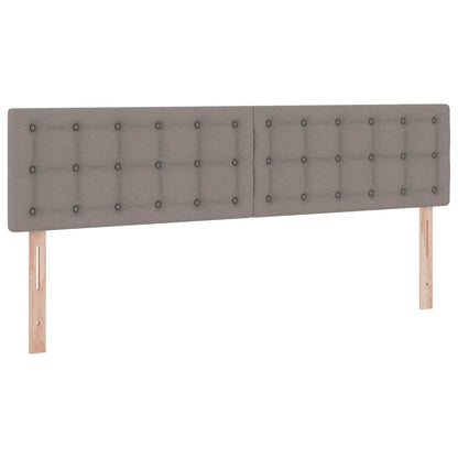 vidaXL Bett mit LED-Lichtleisten mit Kopfteil Taupe 200 x 200 cm Stoff