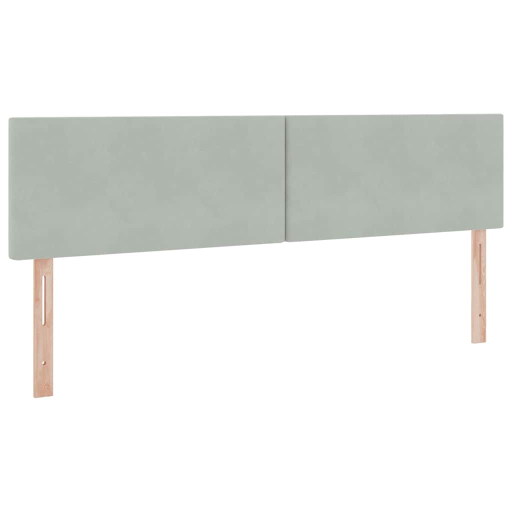vidaXL Bett mit LED-Lichtleisten Hellgrau 200 x 200 cm Samt
