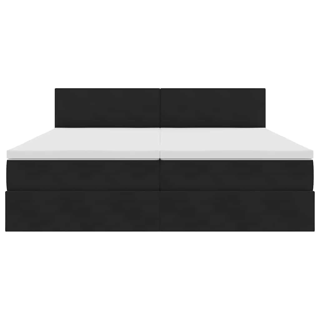 vidaXL Bett mit LED-Lichtleisten Schwarz 200 x 200 cm Samt