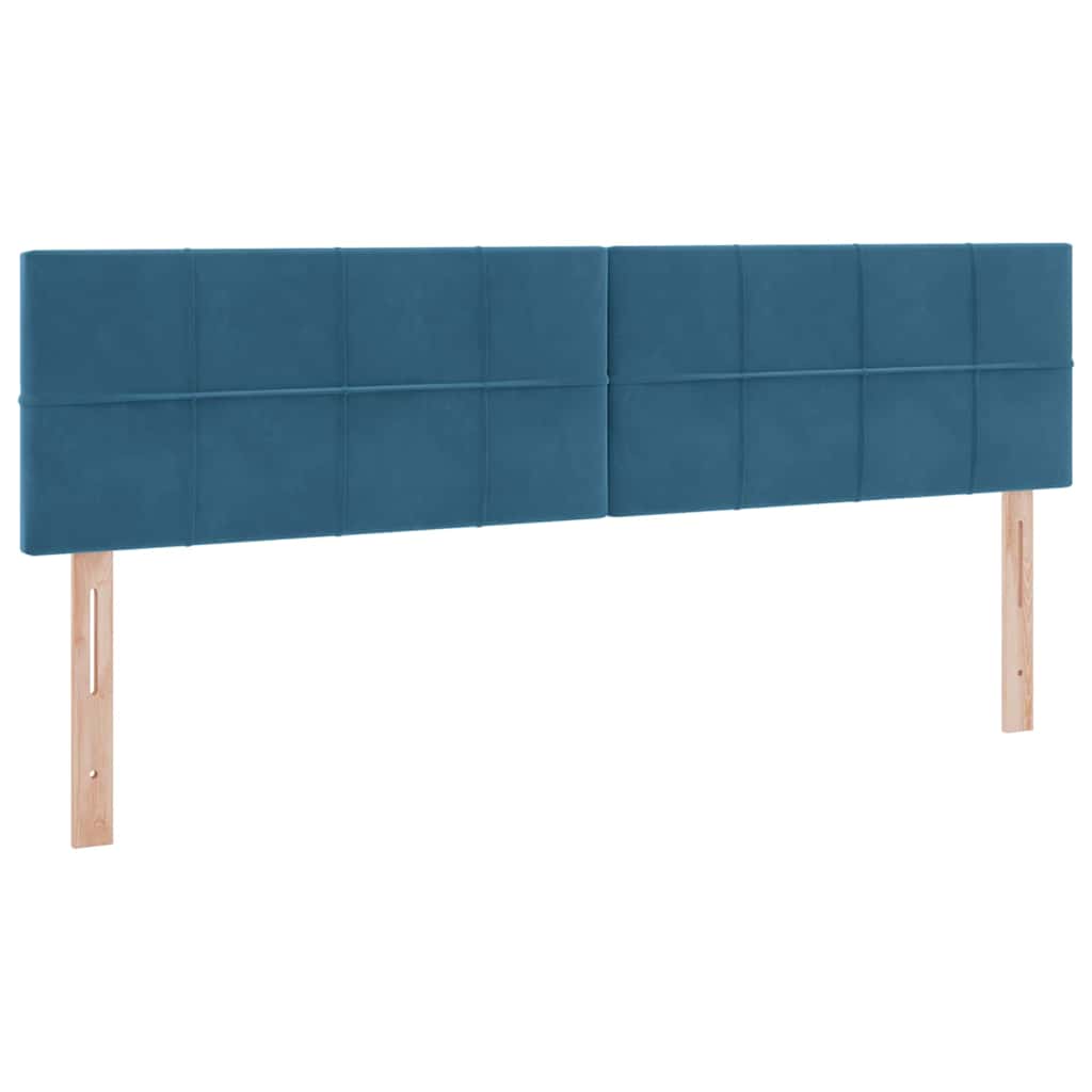 vidaXL Bett mit LED-Lichtleisten Dunkelblau 180 x 200 cm Samt