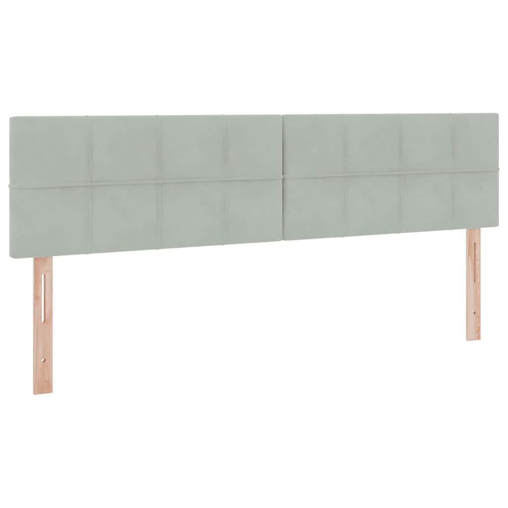 vidaXL Bett mit LED-Lichtleisten Hellgrau 200 x 200 cm Samt