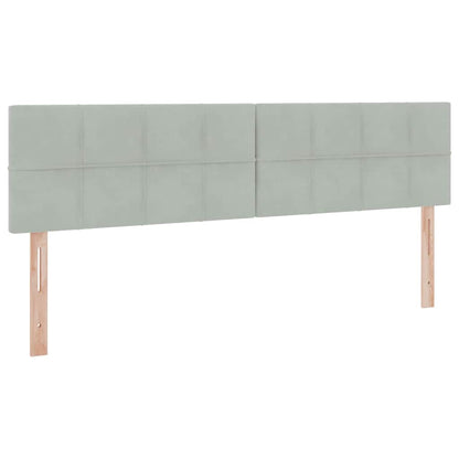 vidaXL Bett mit LED-Lichtleisten Hellgrau 200 x 200 cm Samt