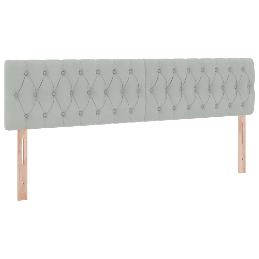 vidaXL Bett mit LED-Lichtleisten Hellgrau 200 x 200 cm Samt