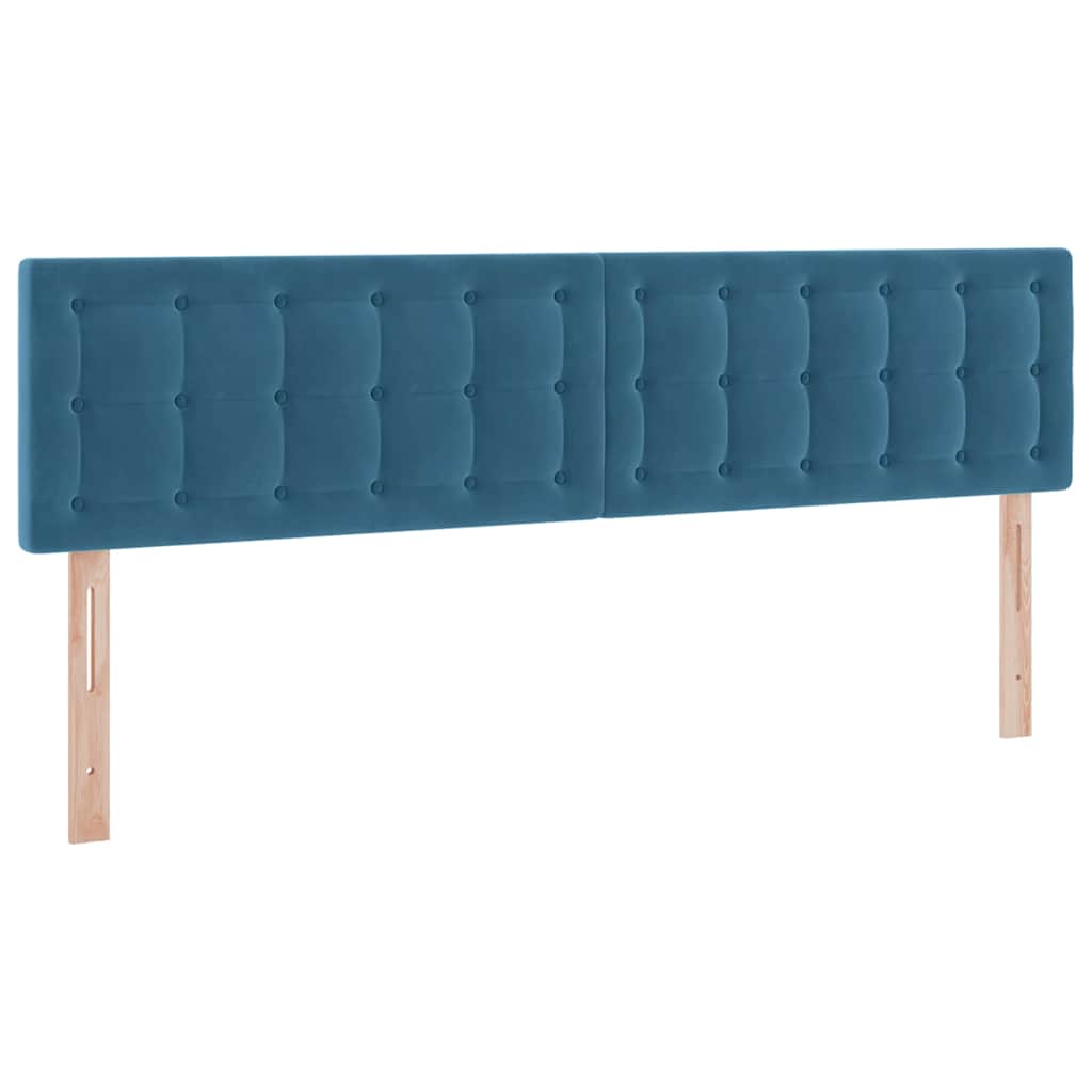 vidaXL Bett mit LED-Lichtleisten Dunkelblau 180 x 200 cm Samt