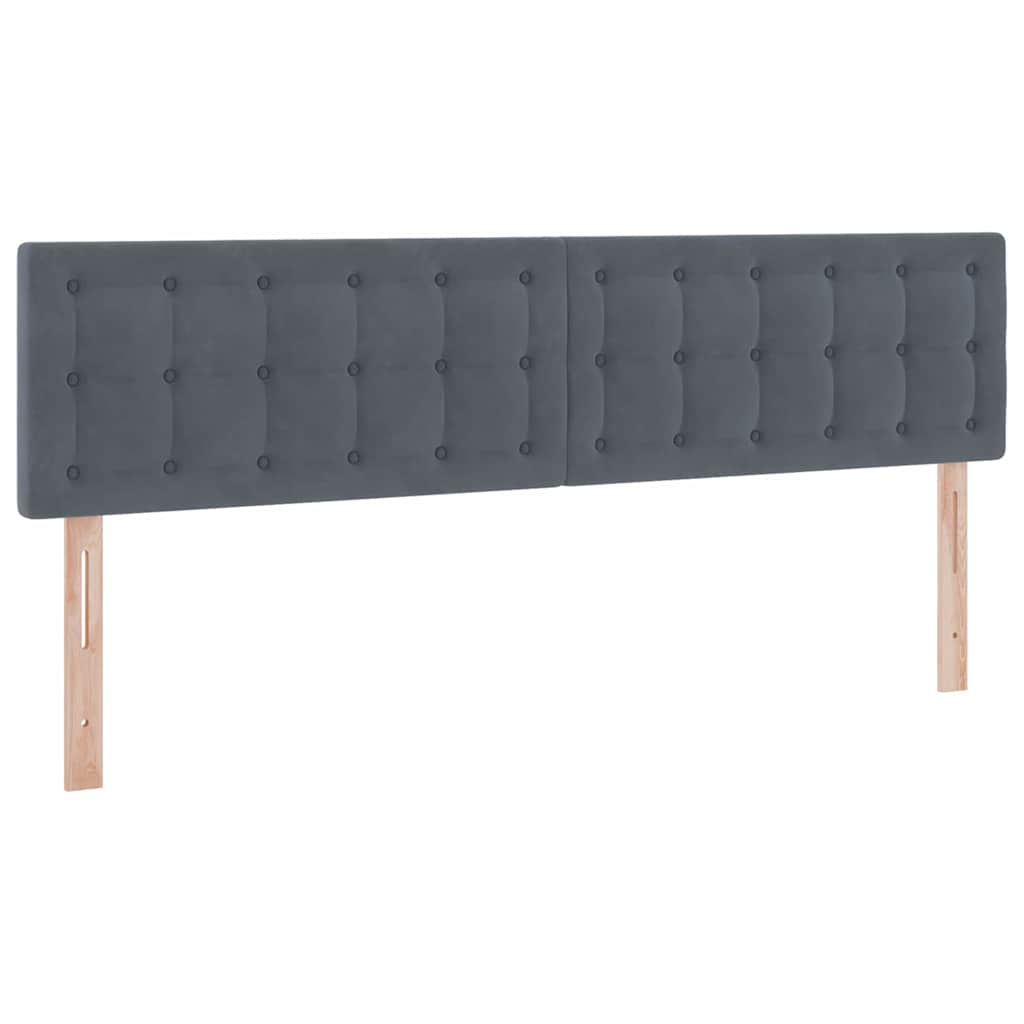 vidaXL Bett mit LED-Lichtleisten Dunkelgrau 200 x 200 cm Samt