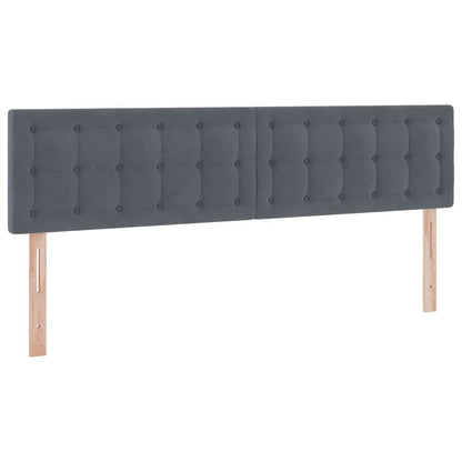vidaXL Bett mit LED-Lichtleisten Dunkelgrau 200 x 200 cm Samt