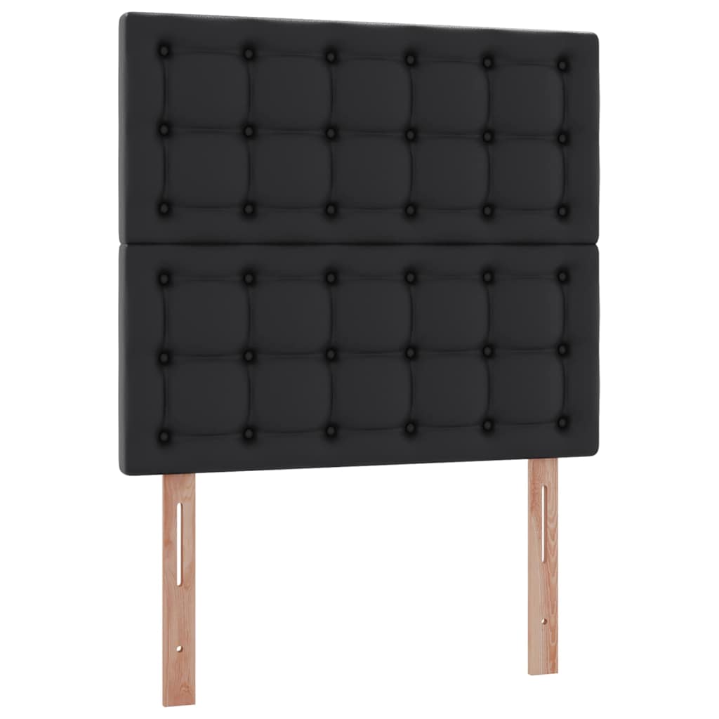 Aufbewahrungsbett mit Matratze Schwarz 90 x 190 cm Kunstleder