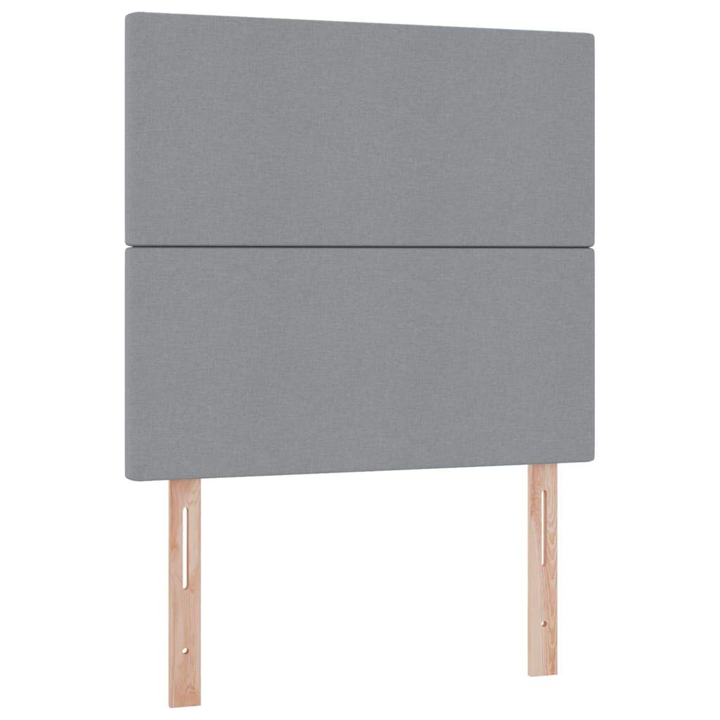 Aufbewahrungsbett mit Matratze Hellgrau 90 x 190 cm Polyester