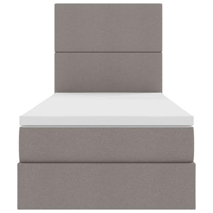 vidaXL Aufbewahrungsbett mit Matratze Taupe 100 x 200 cm Polyester