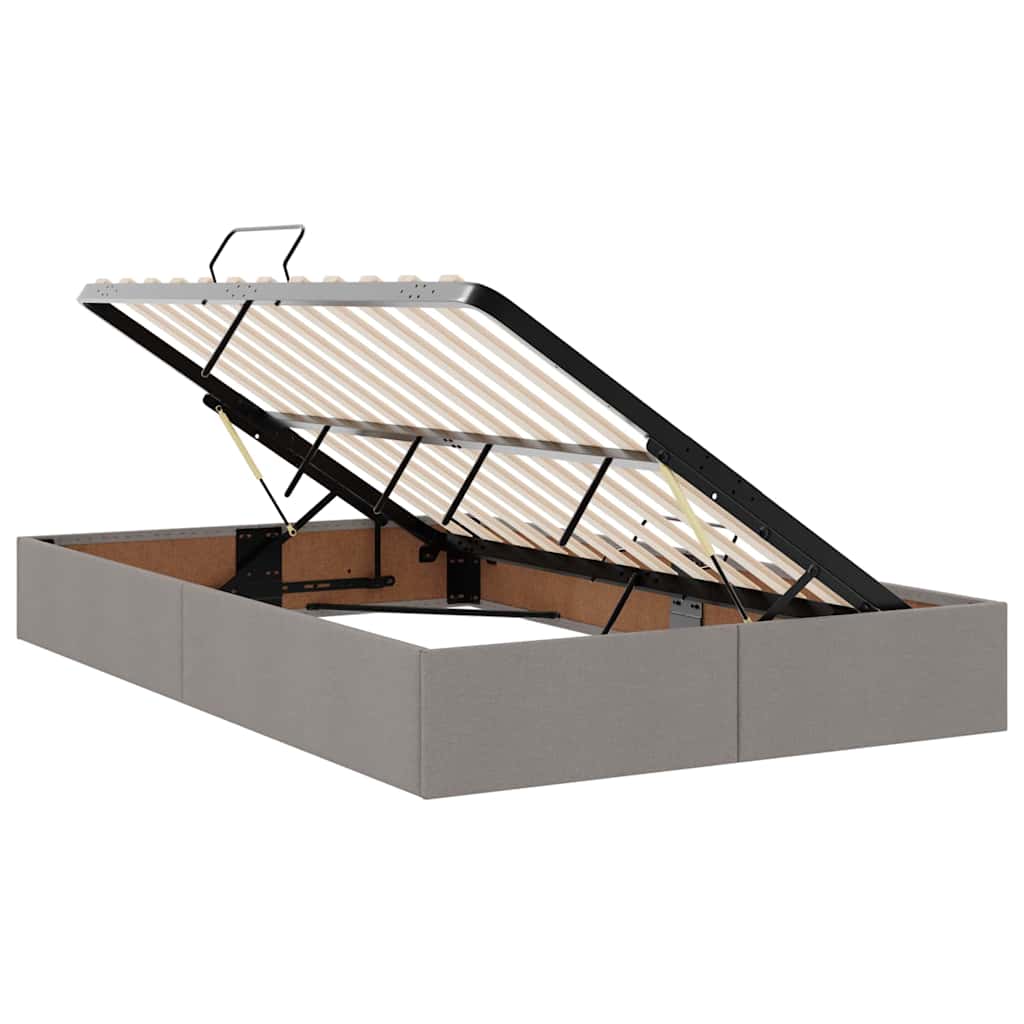 Aufbewahrungsbett mit Matratze Taupe 120 x 200 cm Polyester