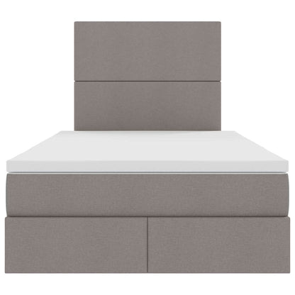 Aufbewahrungsbett mit Matratze Taupe 120 x 200 cm Polyester