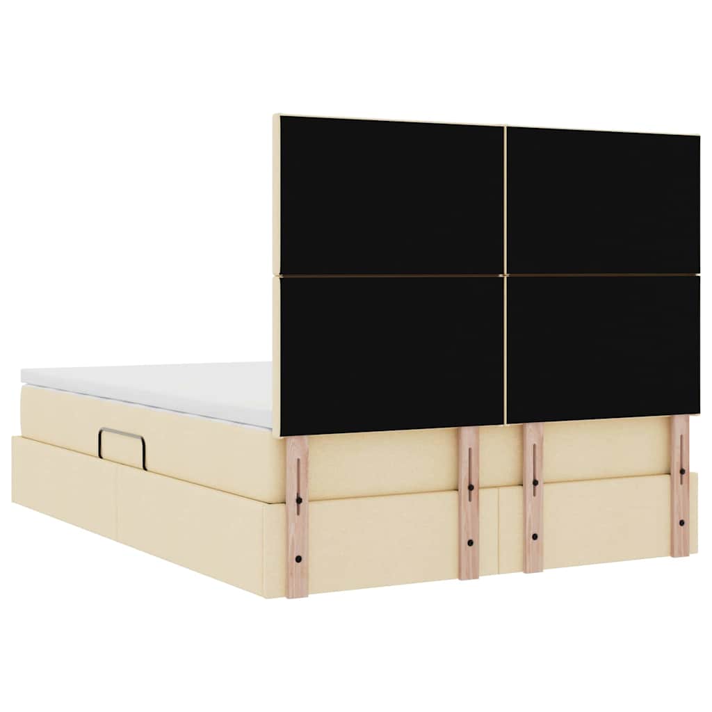 vidaXL Aufbewahrungsbett mit Matratze Creme 140 x 190 cm Polyester