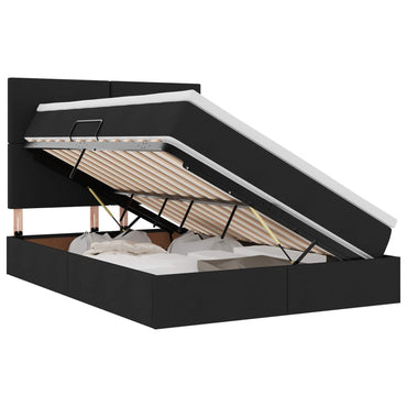 vidaXL Aufbewahrungsbett mit Matratze Schwarz 140 x 200 cm Polyester