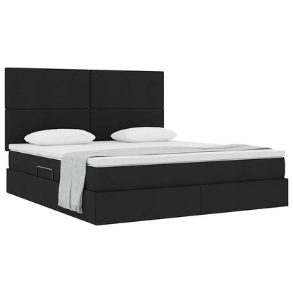 vidaXL Aufbewahrungsbett mit Matratze Schwarz 180 x 200 cm Polyester