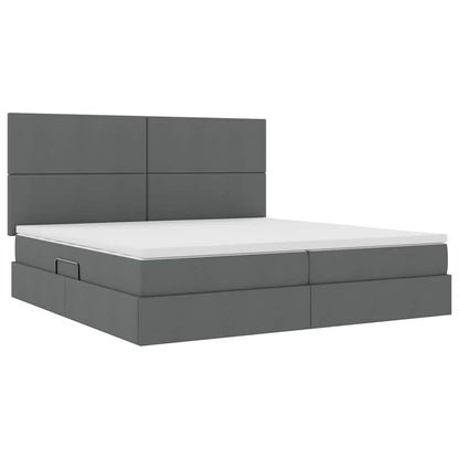 vidaXL Aufbewahrungsbett mit Matratze Dunkelgrau 200 x 200 cm