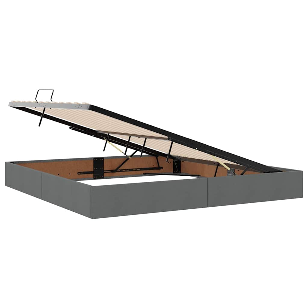 vidaXL Aufbewahrungsbett mit Matratze Dunkelgrau 200 x 200 cm