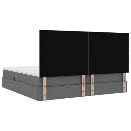 vidaXL Aufbewahrungsbett mit Matratze Dunkelgrau 200 x 200 cm