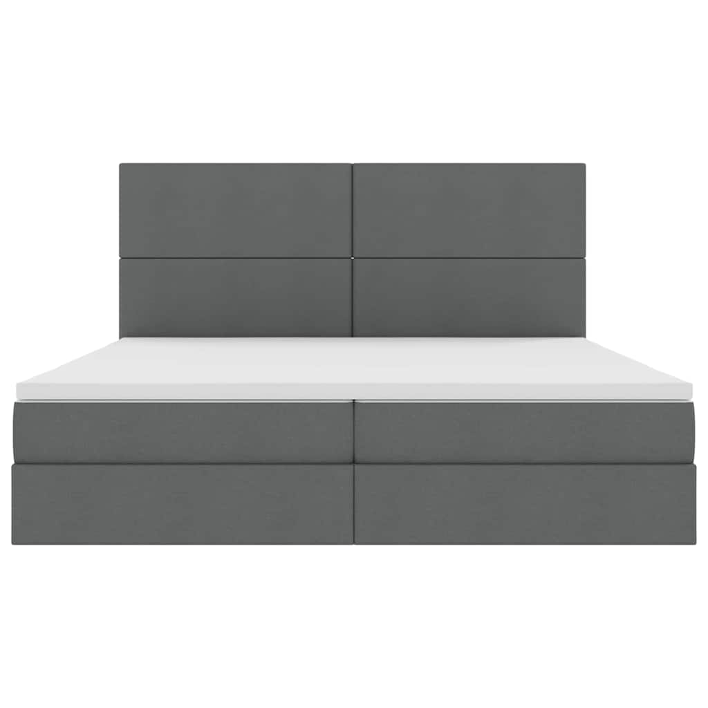 vidaXL Aufbewahrungsbett mit Matratze Dunkelgrau 200 x 200 cm