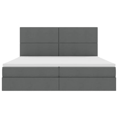 vidaXL Aufbewahrungsbett mit Matratze Dunkelgrau 200 x 200 cm