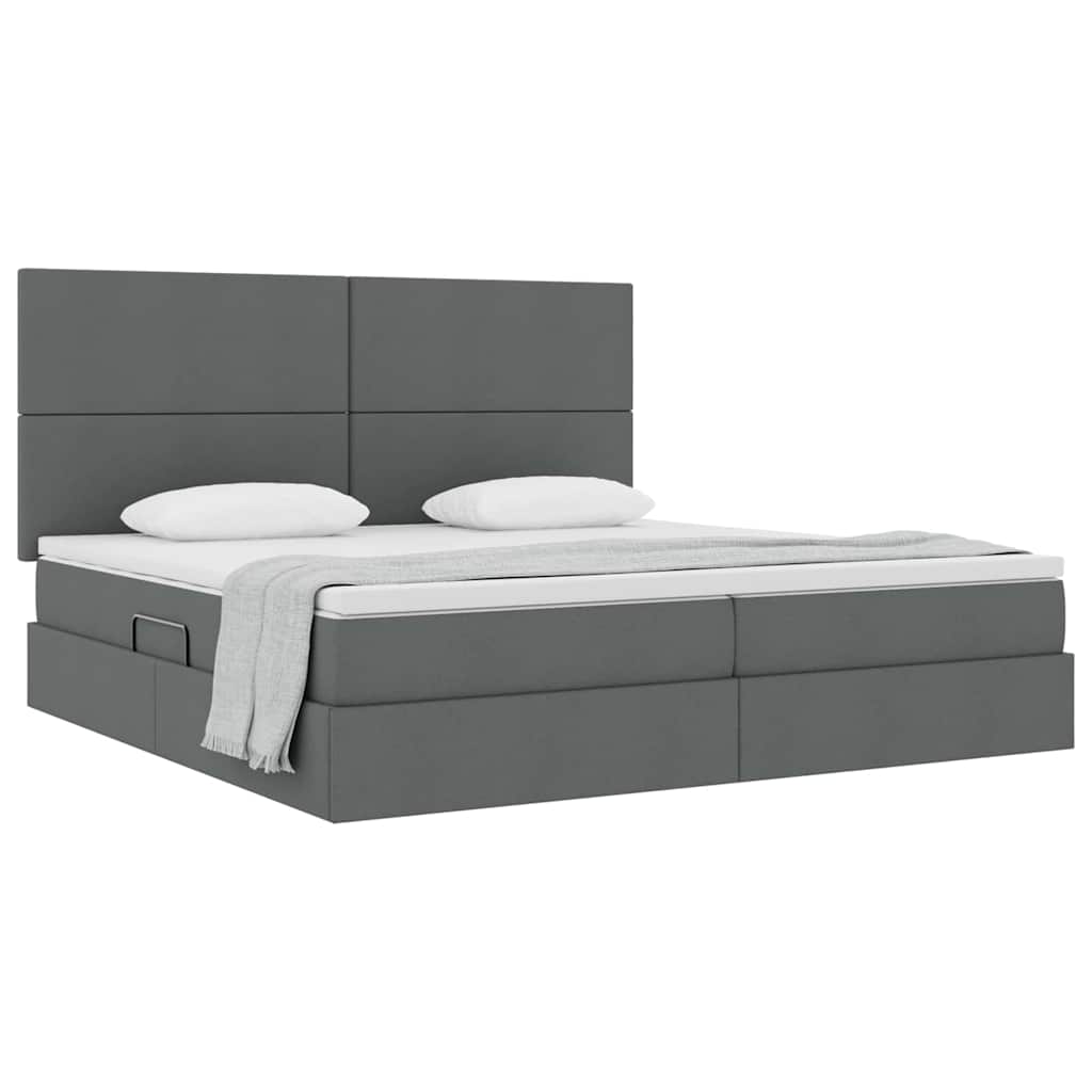 vidaXL Aufbewahrungsbett mit Matratze Dunkelgrau 200 x 200 cm