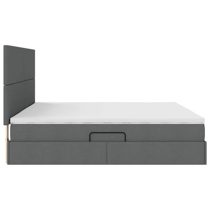 vidaXL Aufbewahrungsbett mit Matratze Dunkelgrau 200 x 200 cm
