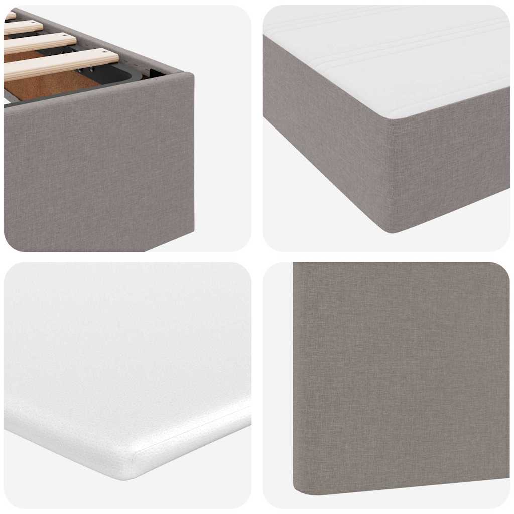vidaXL Aufbewahrungsbett mit Matratze Taupe 200 x 200 cm Polyester