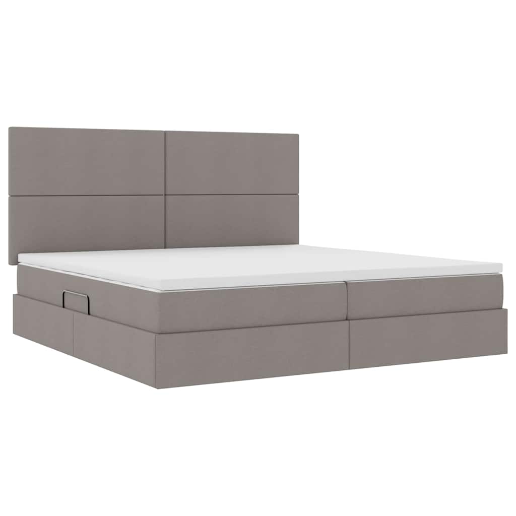 vidaXL Aufbewahrungsbett mit Matratze Taupe 200 x 200 cm Polyester