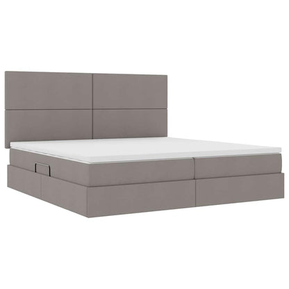 vidaXL Aufbewahrungsbett mit Matratze Taupe 200 x 200 cm Polyester
