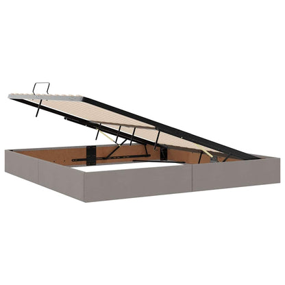 vidaXL Aufbewahrungsbett mit Matratze Taupe 200 x 200 cm Polyester