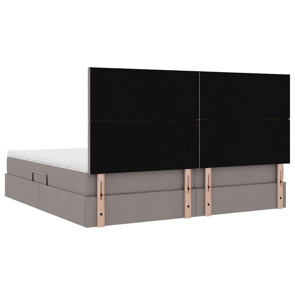 vidaXL Aufbewahrungsbett mit Matratze Taupe 200 x 200 cm Polyester