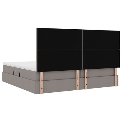 vidaXL Aufbewahrungsbett mit Matratze Taupe 200 x 200 cm Polyester