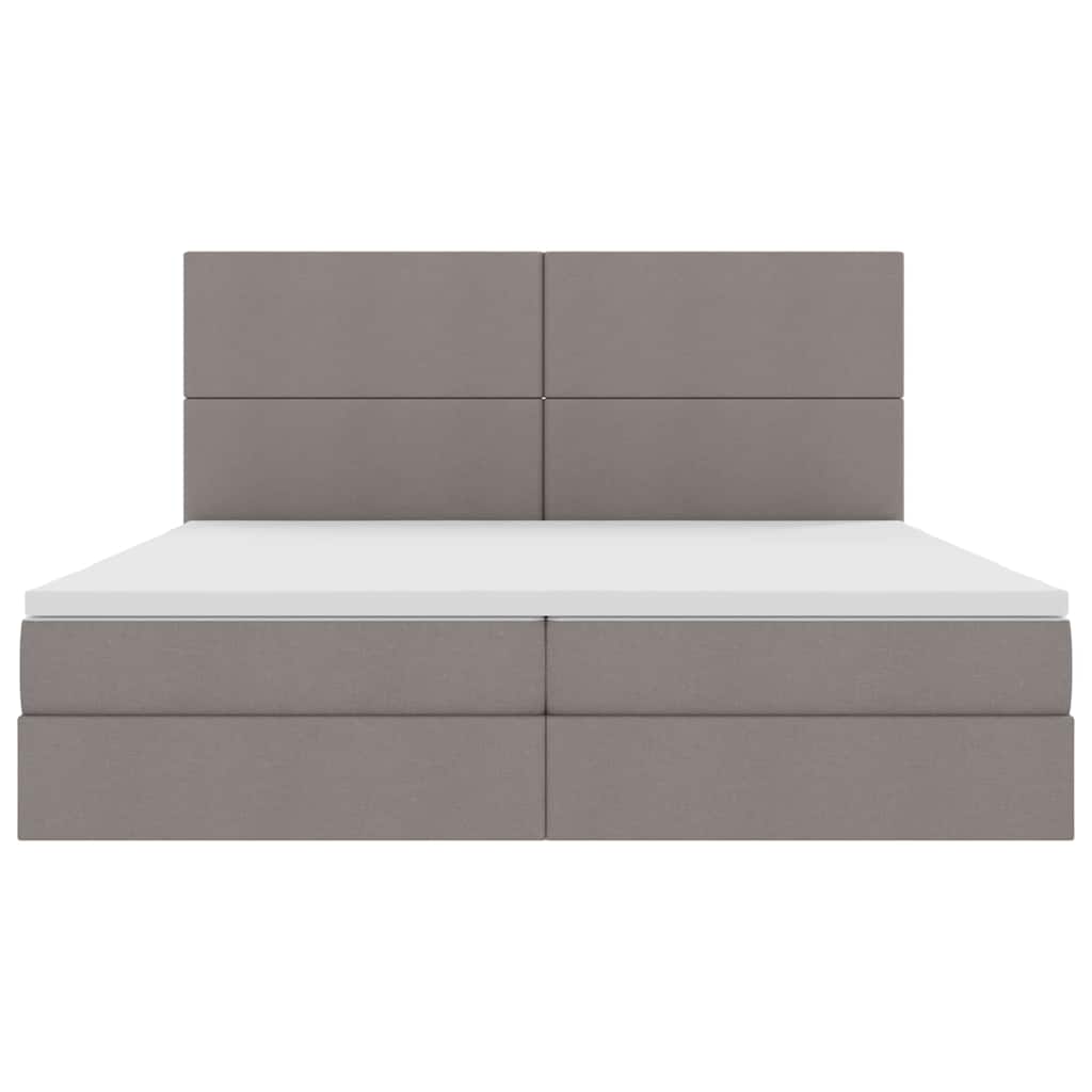 vidaXL Aufbewahrungsbett mit Matratze Taupe 200 x 200 cm Polyester