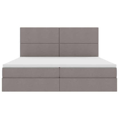 vidaXL Aufbewahrungsbett mit Matratze Taupe 200 x 200 cm Polyester