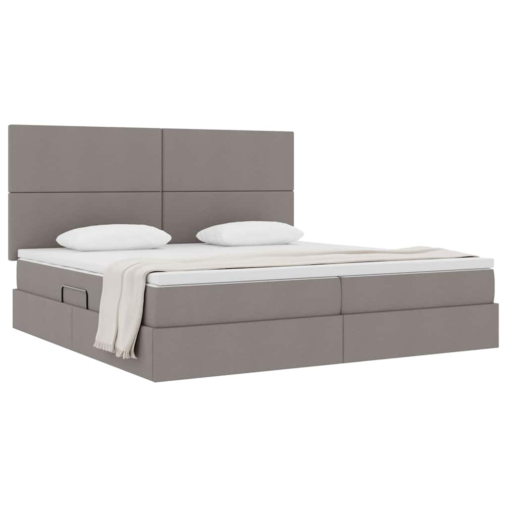 vidaXL Aufbewahrungsbett mit Matratze Taupe 200 x 200 cm Polyester