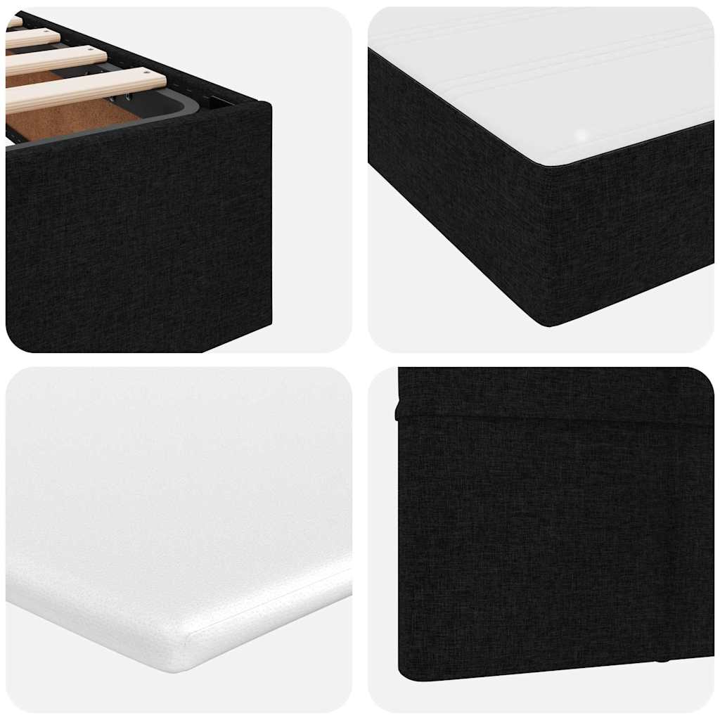vidaXL Aufbewahrungsbett mit Matratze Schwarz 90 x 200 cm Polyester