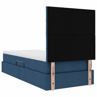 vidaXL Aufbewahrungsbett mit Matratze Blau 90 x 200 cm Polyester