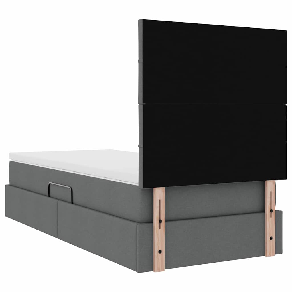 vidaXL Aufbewahrungsbett mit Matratze Dunkelgrau 100 x 200 cm