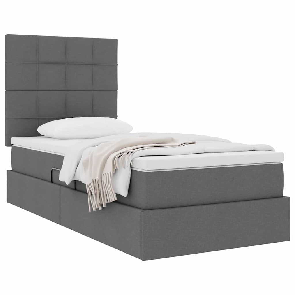 vidaXL Aufbewahrungsbett mit Matratze Dunkelgrau 100 x 200 cm