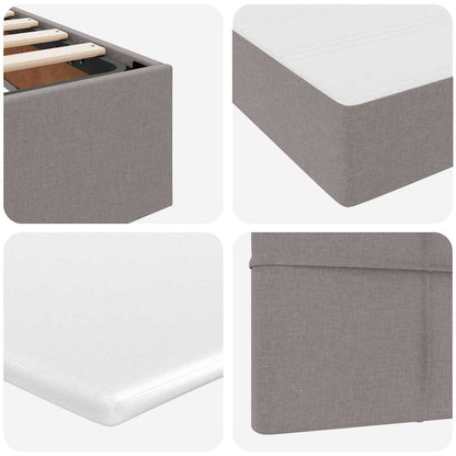 vidaXL Aufbewahrungsbett mit Matratze Taupe 100 x 200 cm Polyester