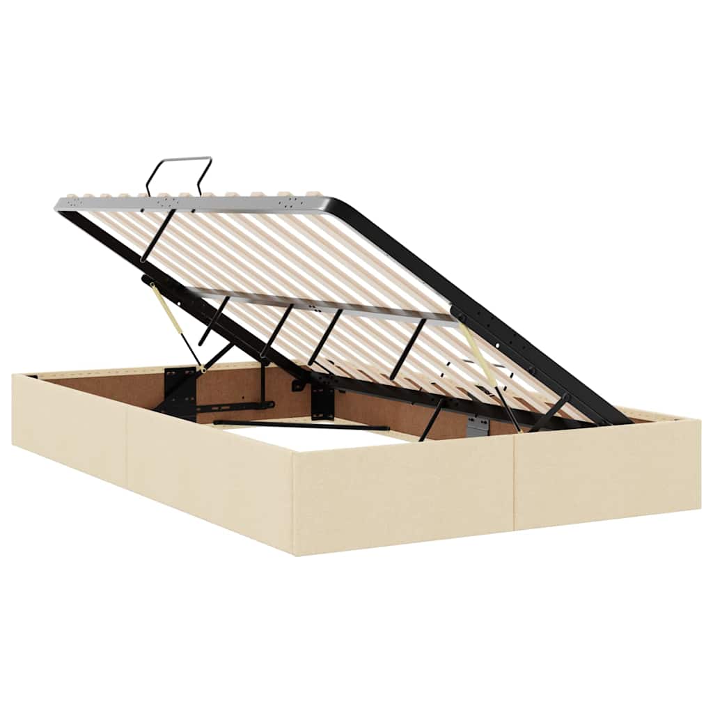 vidaXL Aufbewahrungsbett mit Matratze Creme 120 x 200 cm Polyester
