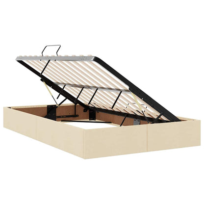vidaXL Aufbewahrungsbett mit Matratze Creme 120 x 200 cm Polyester