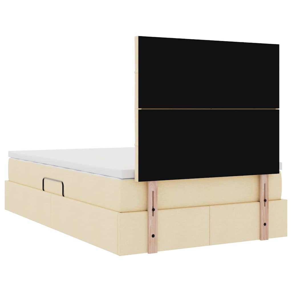 vidaXL Aufbewahrungsbett mit Matratze Creme 120 x 200 cm Polyester